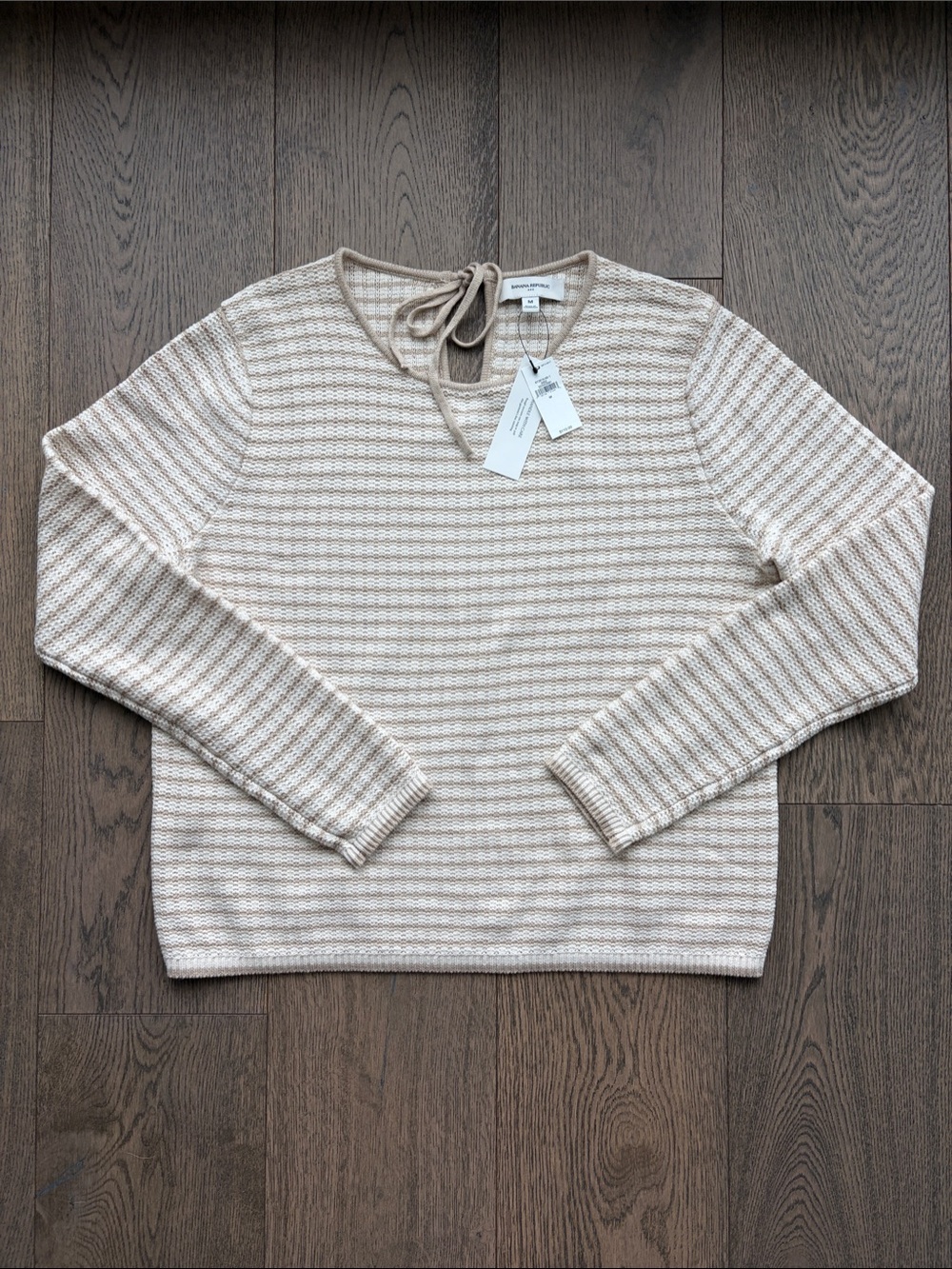 NWT Banana Republic Factory Striped Crewneck Women’s Sweater in Beige and Cream
